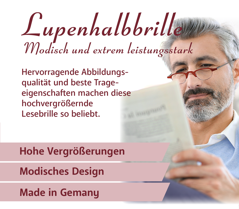 Lupenhalbbrille